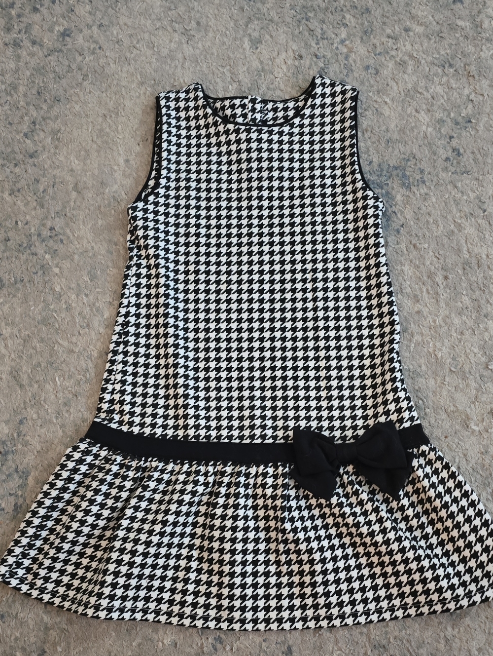 Gymboree Black and White Houndstooth Sleeveless Dress with Bow